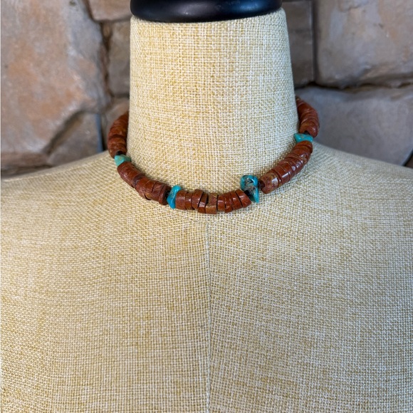 Free People Jewelry - New🌟Free People-Brown and Turquoise Beaded Necklace